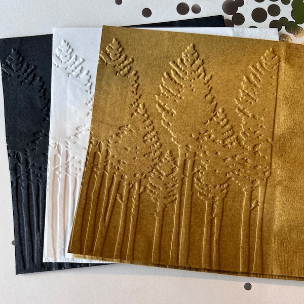 Tree Napkins ~ Embossed Paper Napkin ~ Nature ~ Woods ~ Forest  ~ Birthday ~ Tree ~ Outdoors ~ Beverage ~ Cocktail