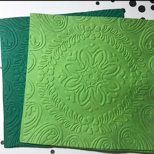 Floral Napkins ~ Embossed Napkin ~ Wedding Flowers ~ Medallion Flowers ~ Garden Party ~ Garden Club ~ Beverage ~ Cocktail ~ Luncheon
