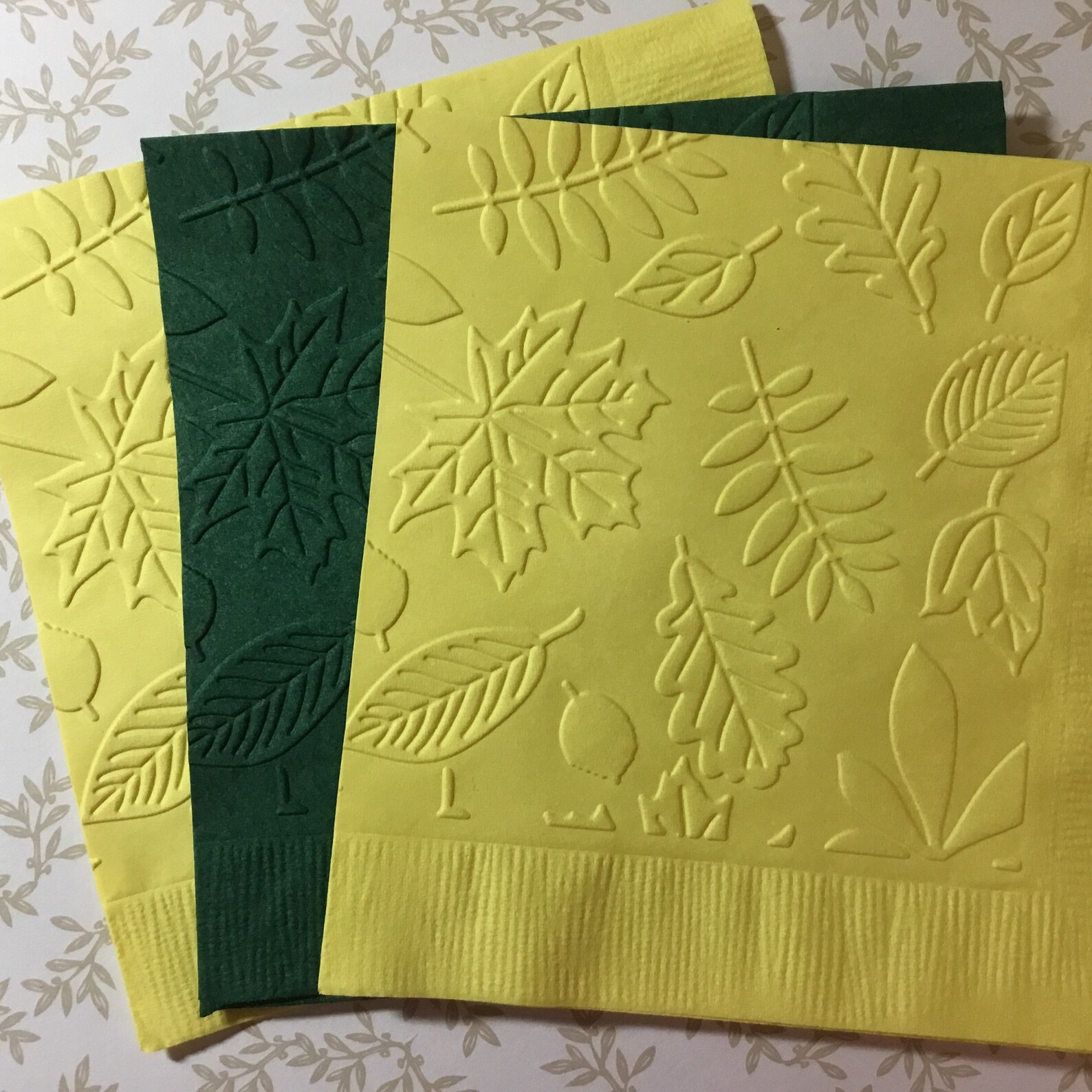 Fall Napkins Embossed Paper Napkin Wedding Anniversary Etsy