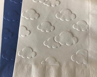Cloud Napkins ~ Embossed Paper Napkin ~ Baby ~ Baby Shower ~ Birthday ~ Nursery ~ Cloud ~ Travel ~ Sky ~ Transportation ~ Cloud 9 ~ Beverage