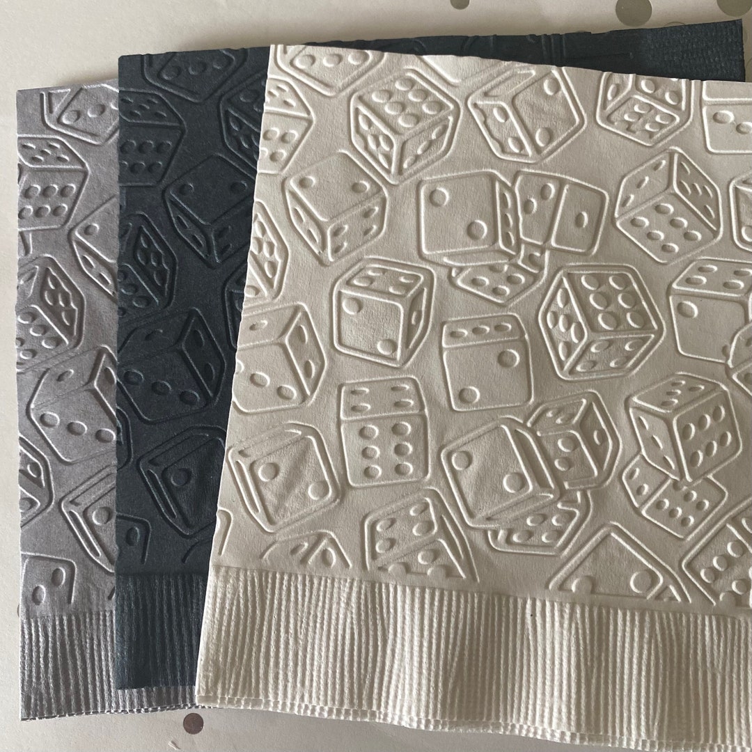 Dice Napkin Embossed Paper Napkin Casino Party Poker Party Birthday