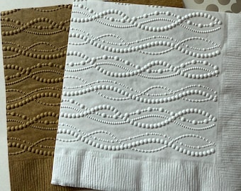 Pearls Napkin ~ Embossed Napkins ~ Pearl Necklace ~ String of Pearls ~ Jewelry ~ Beads ~ Beverage ~ Cocktail