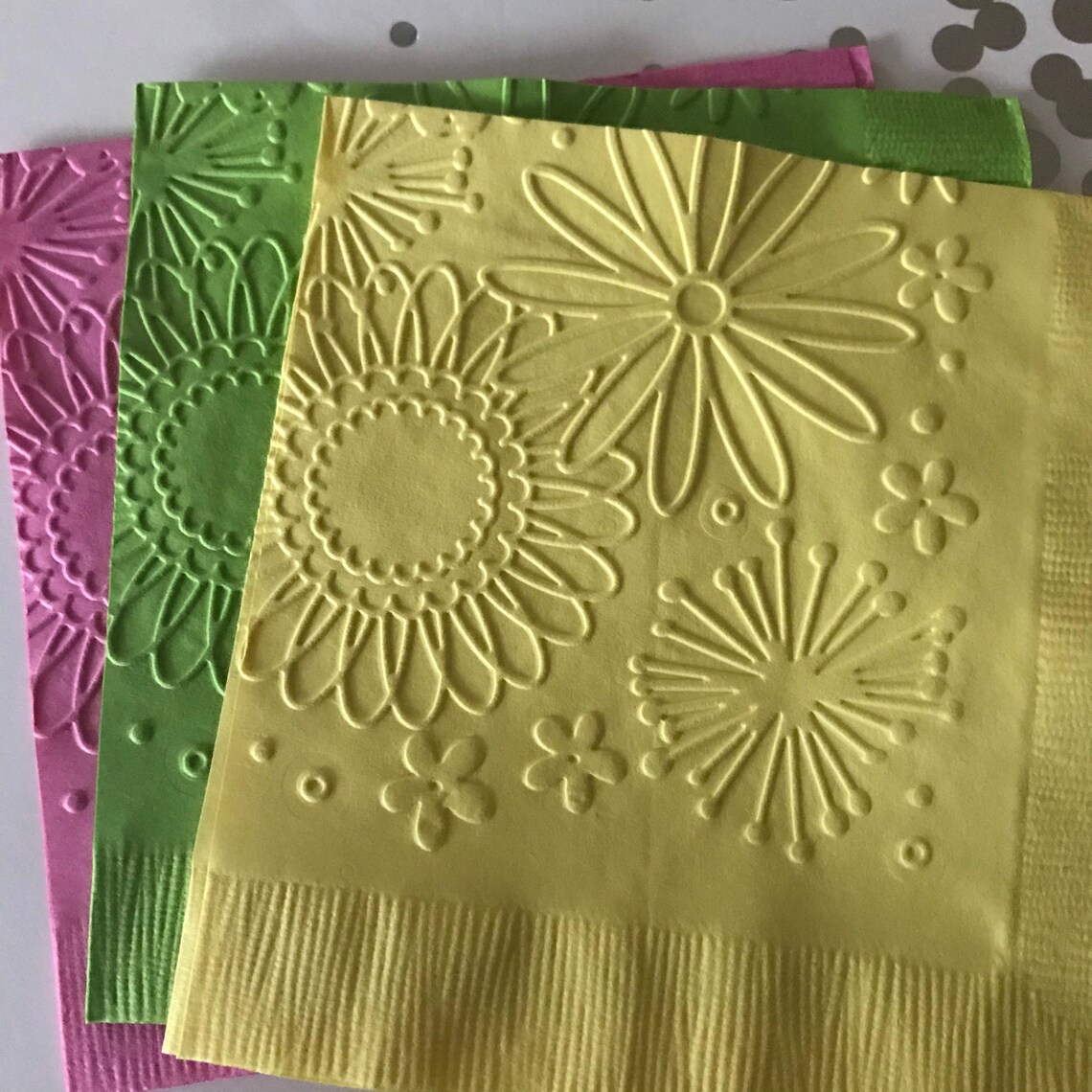 Floral Napkins Embossed Paper Napkin Wedding Anniversary Etsy