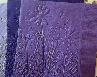 Wildflower Napkins ~ Embossed Napkin ~ Outdoor Wedding ~ Outdoors ~ Wildflowers ~ Garden Club ~ Garden Party ~ Beverage ~ Cocktail