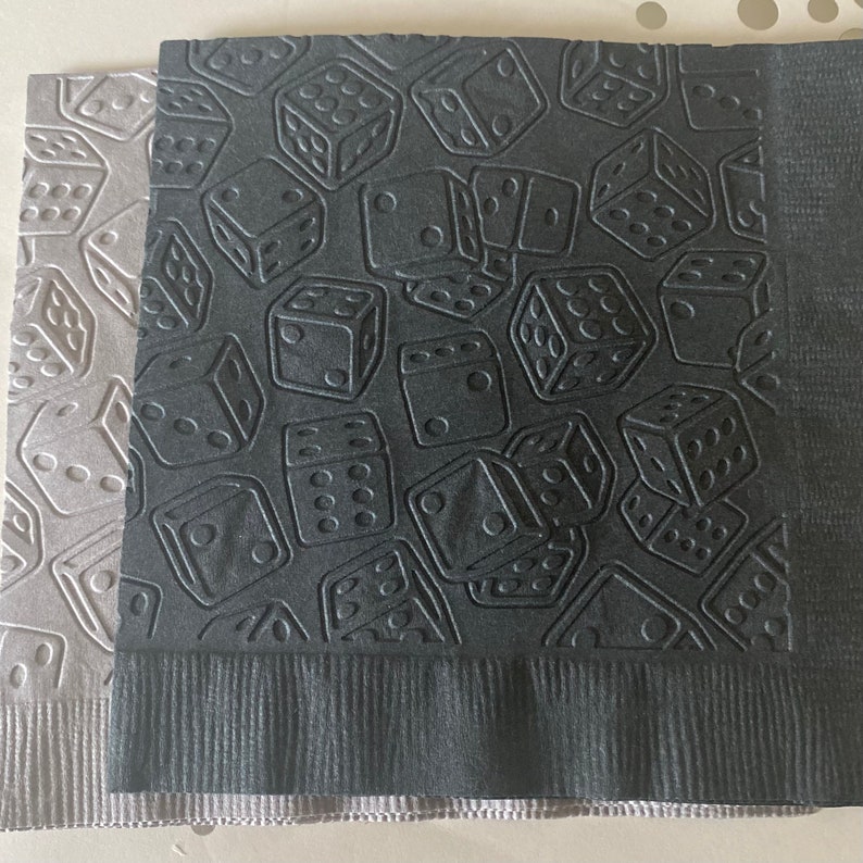 Dice Napkin Embossed Paper Napkin Casino Party Poker Etsy