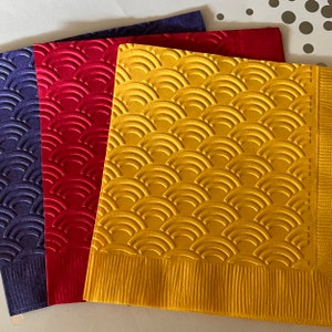 Rainbow Napkin ~ Embossed Napkin ~ Pot of Gold ~ Rainy Weather ~ Over the Rainbow ~ Wizard of Oz ~ Beverage ~ Luncheon ~ Cocktail