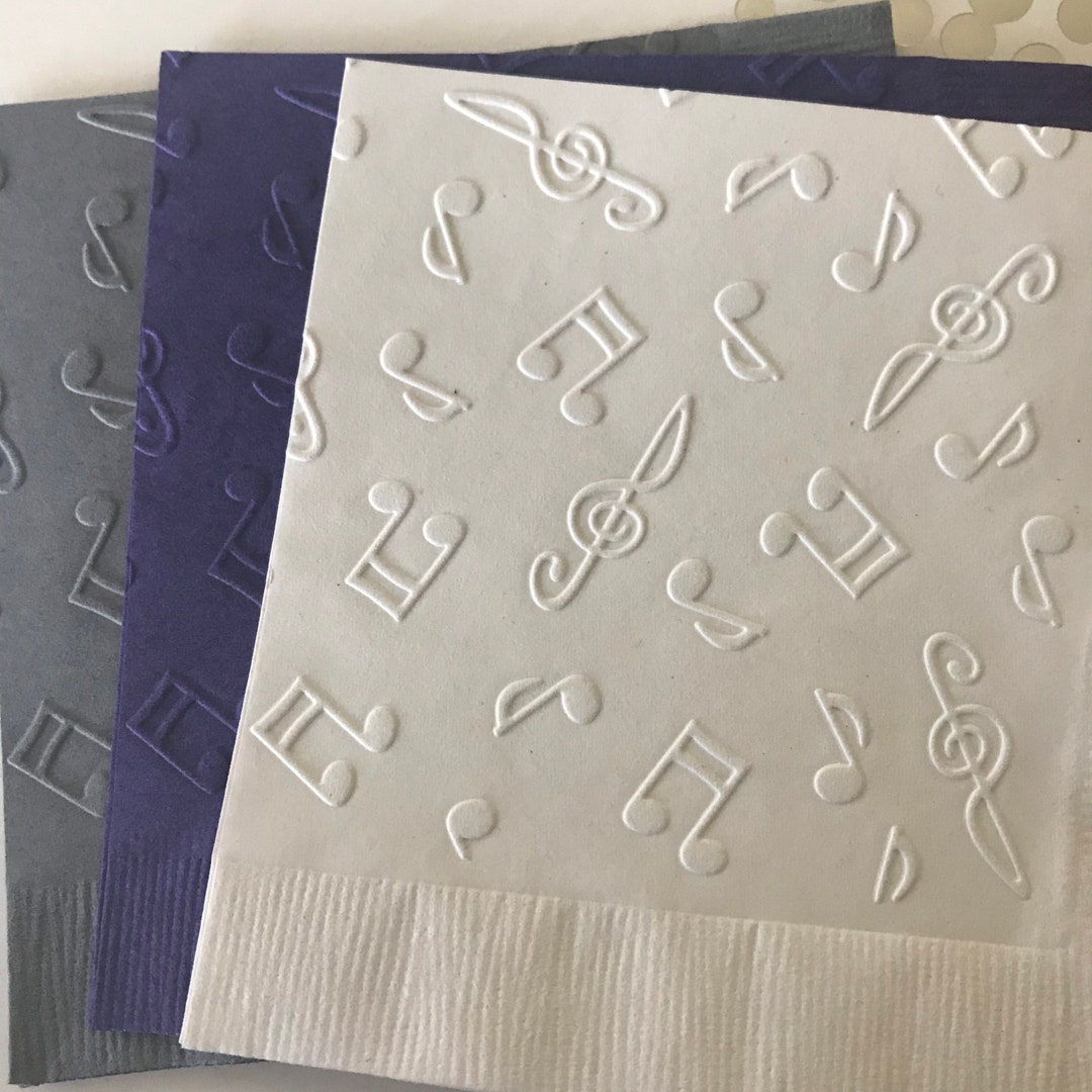 Musical Notes Napkins Embossed Paper Napkin Wedding Anniversary