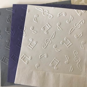 Musical Notes Napkins ~ Embossed Paper Napkin ~ Wedding ~ Anniversary ~ Birthday ~ Music ~ Musical Notes ~ Recital ~ Beverage ~ Luncheon