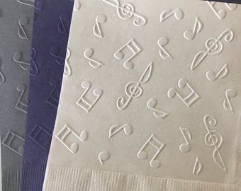 Musical Notes Napkins ~ Embossed Napkin ~ Band ~ Choir ~ Music ~ Musical Notes ~ Recital ~ Beverage ~ Cocktail ~ Luncheon