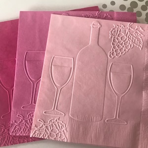 Wine Napkins ~ Embossed Paper Napkin ~ Bar Napkins ~ Wine Lover ~ Bachelorette Party ~ Wedding Bar ~ Cheers ~ Wine ~ Beverage ~ Cocktail