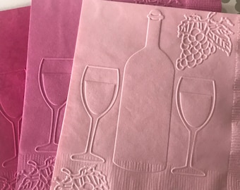 Wine Napkins ~ Embossed Paper Napkin ~ Bar Napkins ~ Wine Lover ~ Bachelorette Party ~ Wedding Bar ~ Cheers ~ Wine ~ Beverage ~ Cocktail