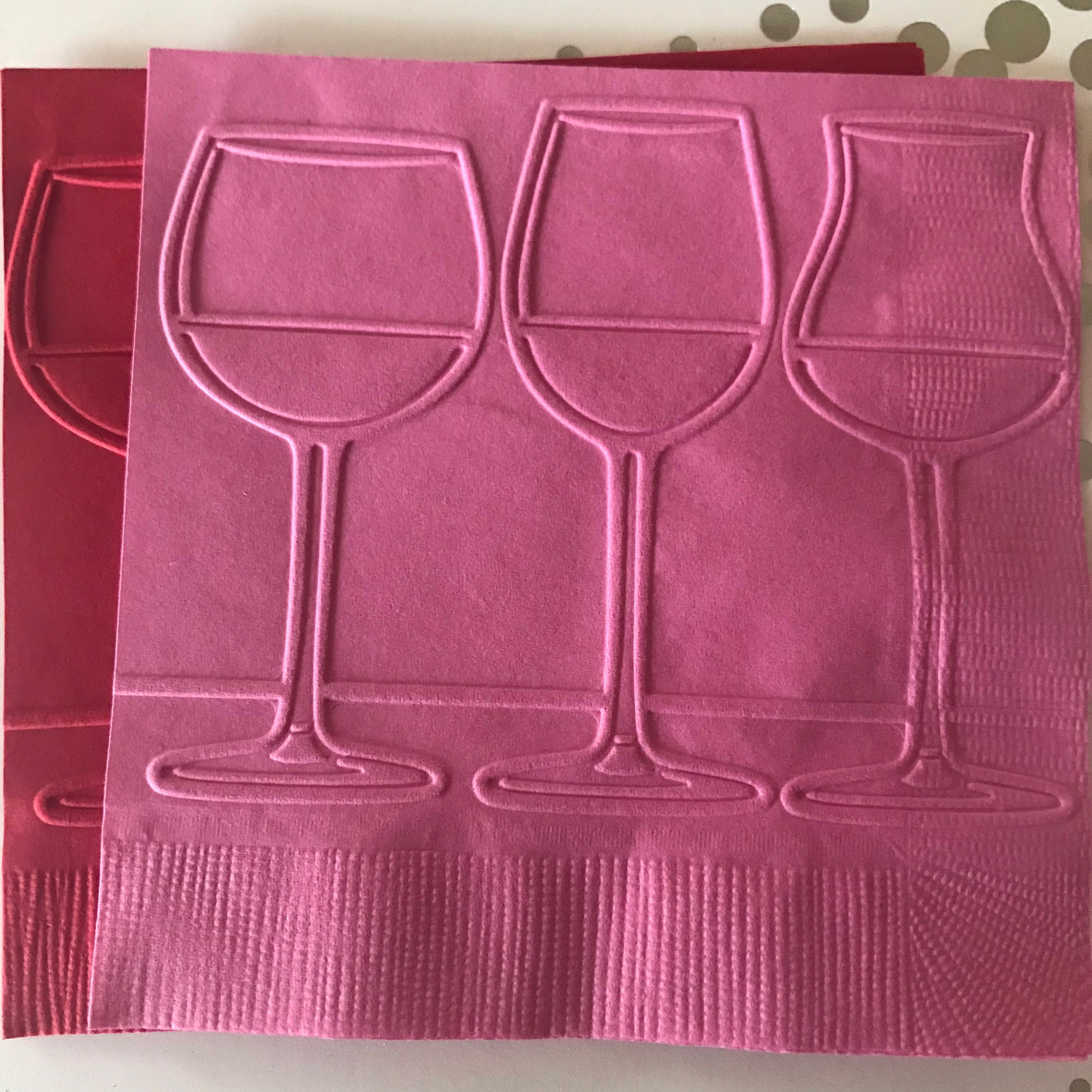 Wine Glass Napkins Embossed Paper Napkin Wedding Etsy
