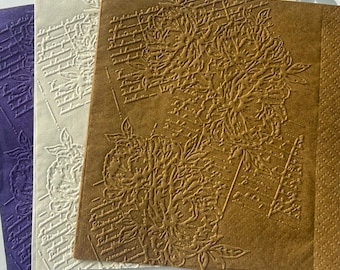 Rose Napkin ~ Embossed Napkin ~ Wedding ~ Anniversary ~ Roses and Words ~ Flowers ~ Floral ~ Garden Party ~ Beverage ~ Cocktail