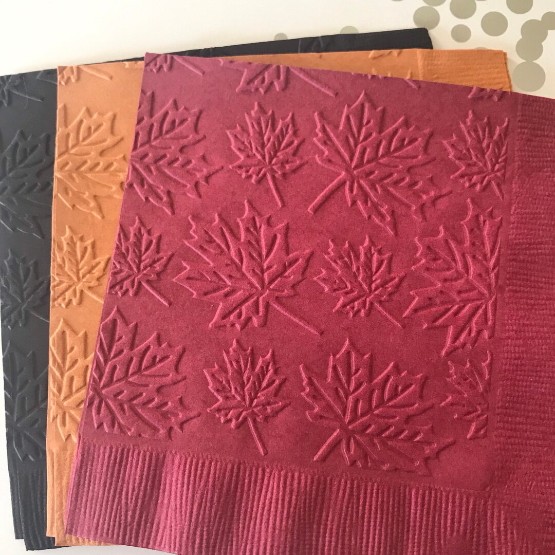 Fall Napkins Embossed Paper Napkin Wedding Anniversary Birthday Bridal