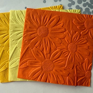 Tovaglioli con margherite ~ Fiori di campo ~ Girasoli ~ Tovagliolo goffrato ~ Fiori da matrimonio ~ Floreale ~ Margherita ~ Pranzo ~ Bevanda ~ Cocktail