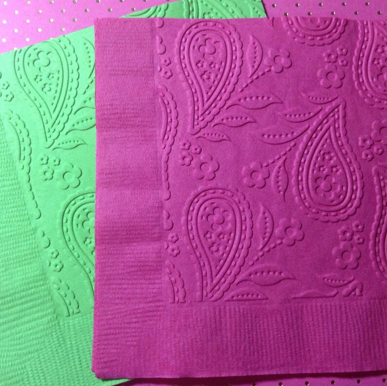 Paisley Napkin ~ Embossed Paper Napkin ~ Wedding ~ Bridal Shower ~ Engagement Party ~ Anniversary ~ Birthday ~ Paisley ~ Beverage ~ Cocktail