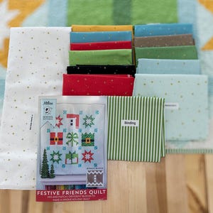 Festive Friends Quilt Kits with Sparkler Fabric Riley Blake Designs Holiday Quilt Kit