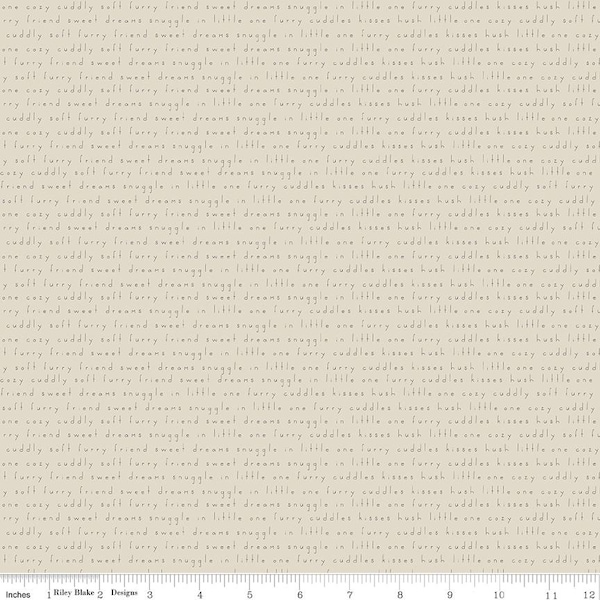 Leo & Savannah Cotton Fabric Yardage -  Text Sand