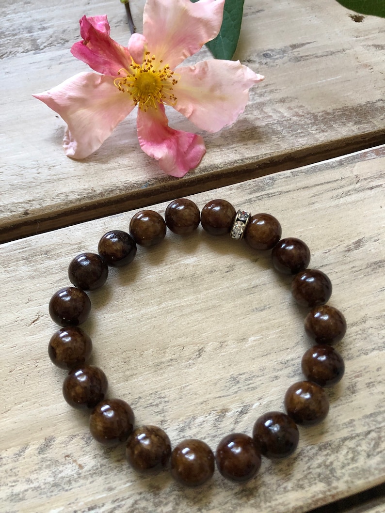 brown bronze gemstone bracelet rhinestone gemstone bracelets brown bronze stretch gemstone bracelet