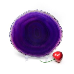 Crystal Cut Slab Purple Agate Slice Polished Coaster BX29G Extra Quality Grade AAA