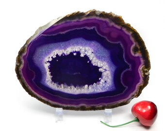 Crystal Cut Slab Purple Agate Slice Polished Coaster BX29G Extra Quality Grade AAA