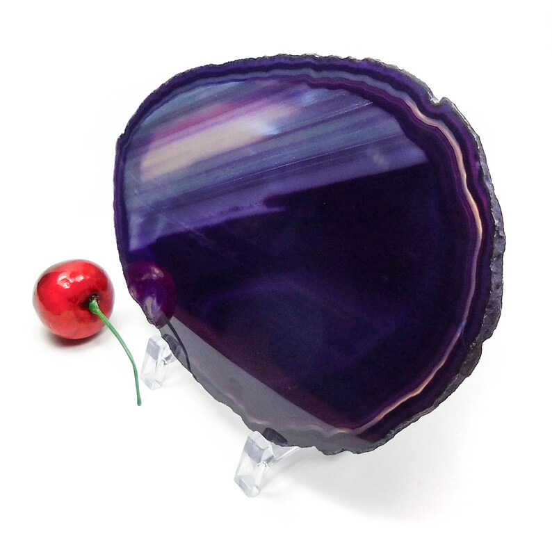 Crystal Cut Slab Purple Agate Slice Polished Coaster BX29G Extra Quality Grade AAA