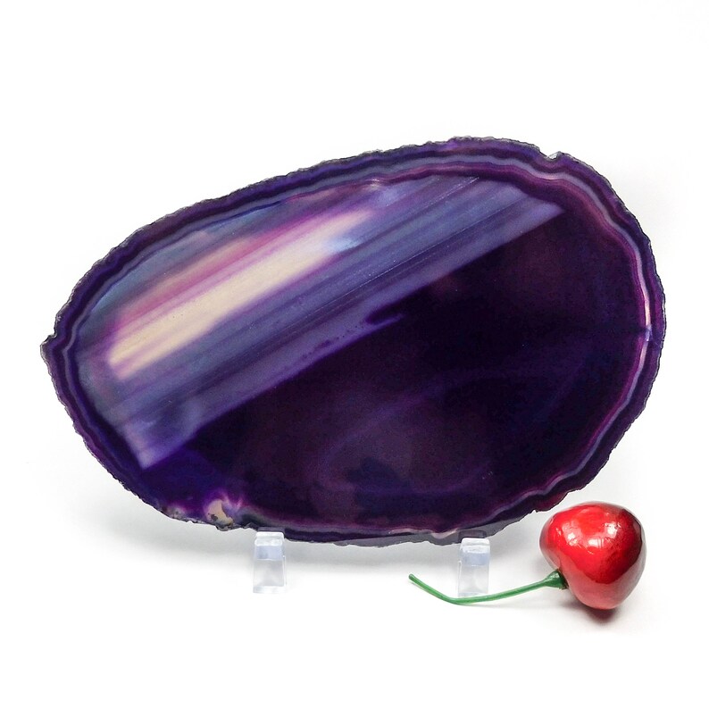Crystal Cut Slab Purple Agate Slice Polished Coaster BX29G Extra Quality Grade AAA