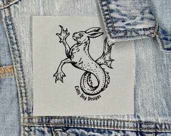 Hoppocampus Patch: Handgedruckter Siebdruck Aufnäher