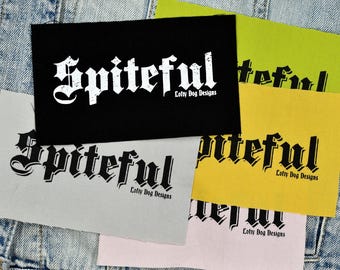 Spiteful Aufnäher: Handgedruckter Siebdruck Aufnäher