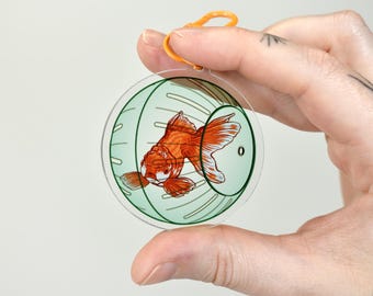 Goldfisch 5 cm Acryl Schlüsselanhänger