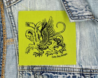 Hydrake Aufnäher: Handgedruckter Siebdruck Aufnäher