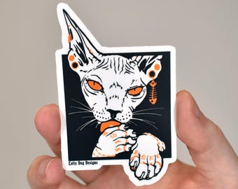 Fish Bone (Fischgräte) - Matte Vinyl Sticker