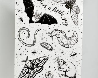 Just Little Guys Matte Vinyl-Aufkleber Bogen