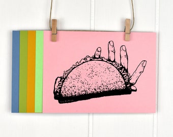 Hand Taco 5x7 Screen Print