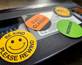 Be Kind Rewind VHS Sticker Sheet! 1 Sheet of Thirty-five (35) 3/4