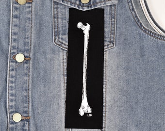 Little Bone Patch: Hand Printed Screen Print Patch