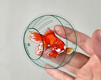Goldfisch - Glänzender transparenter Vinyl Aufkleber