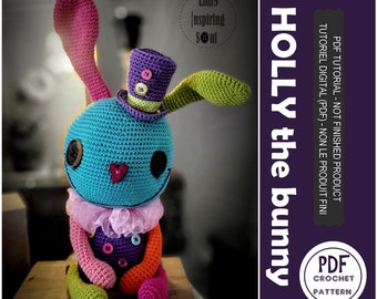 Häkelanleitung für Halloween-Hasen – digitale PDF-Datei – Amigurumi-Anleitung für gruselige Häschen – Halloween, Dekoration, gruseliger Hase – kleine inspirierende Seele