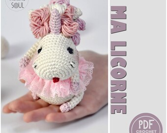 amigurumi licorne unicorn - PDF digital crochet pattern - Little Inspiring Soul - unicorn crochet pattern