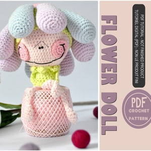 Patrón de crochet para muñeca de flores - Patrón de crochet digital en PDF - Little Inspiring Soul