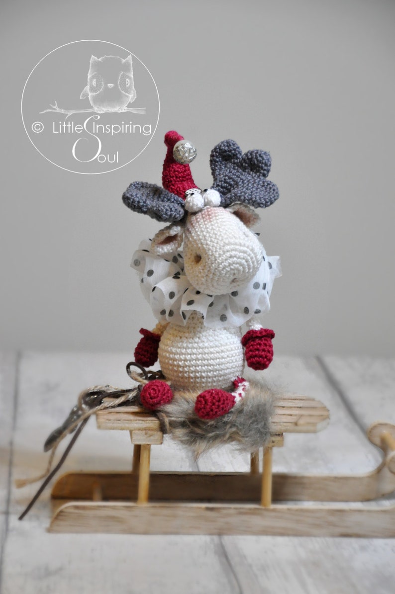 Amigurumi moose Christmas PDF digital christmas crohet pattern renne de Noël Little Inspiring Soul image 7