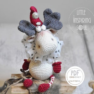 Amigurumi moose Christmas PDF digital christmas crohet pattern renne de Noël Little Inspiring Soul image 2