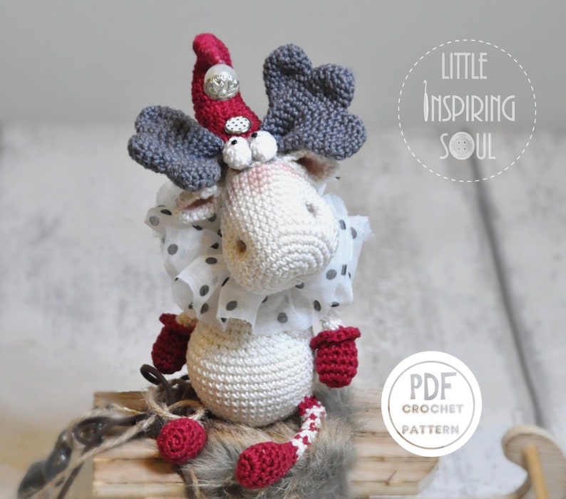 Amigurumi moose Christmas PDF digital christmas crohet pattern renne de Noël Little Inspiring Soul image 2