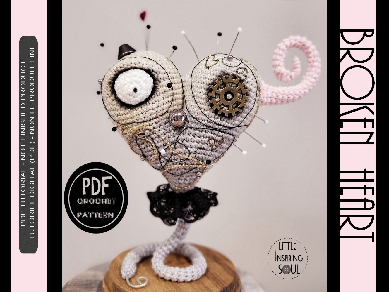 30 Beautiful Crochet Heart Patterns To Make With Love 4 Broken Heart Emotional Amigurumi Pattern