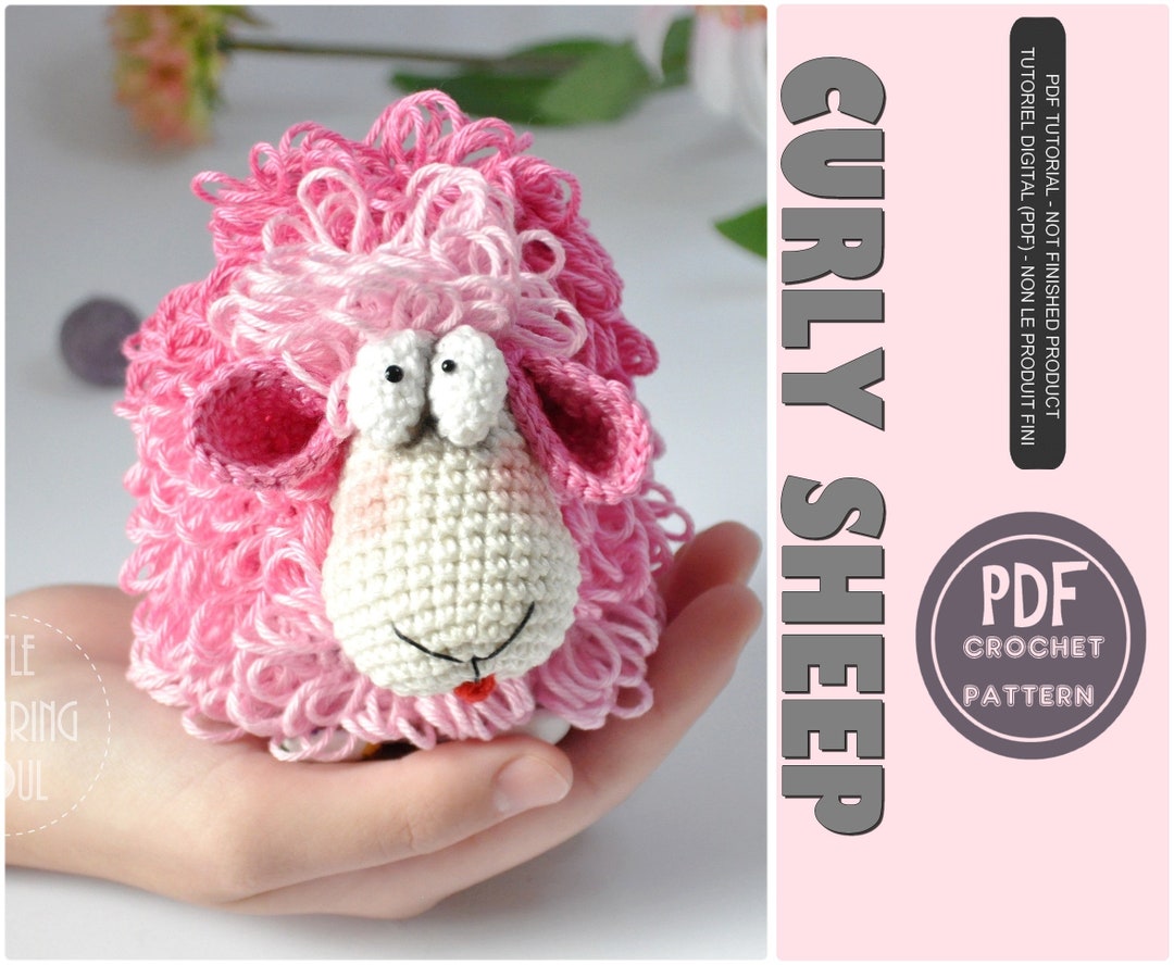 Fluffy Sheep Crochet Pattern - PDF Digital File - Textured Cartoon ...