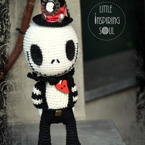 gothic doll amigurumi - jack skellington - PDF digital halloween crochet pattern- Little Inspiring Soul