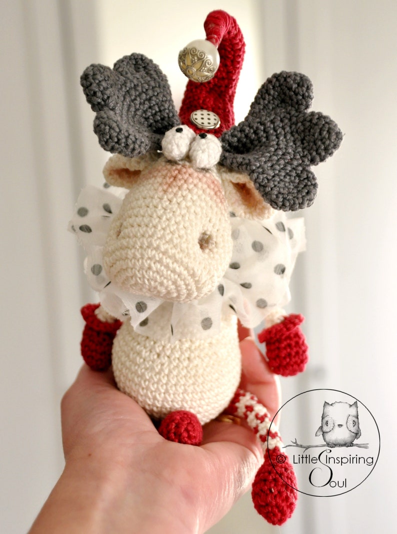 Amigurumi Elch Weihnachten PDF digitales Weihnachts-Häkelmuster Weihnachts-Rentier Little Inspiring Soul Bild 3