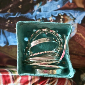 Wavy Hammered Bangle Bracelet