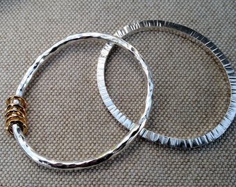 Hammered Stripes Bangle Bracelet