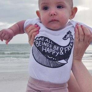 Whale bodysuit, Yoga Baby, Hippie baby, Unisex baby clothes, Boho baby, Gender neutral, Mantra baby, Bohemian baby, Vegan baby, Beach baby image 4